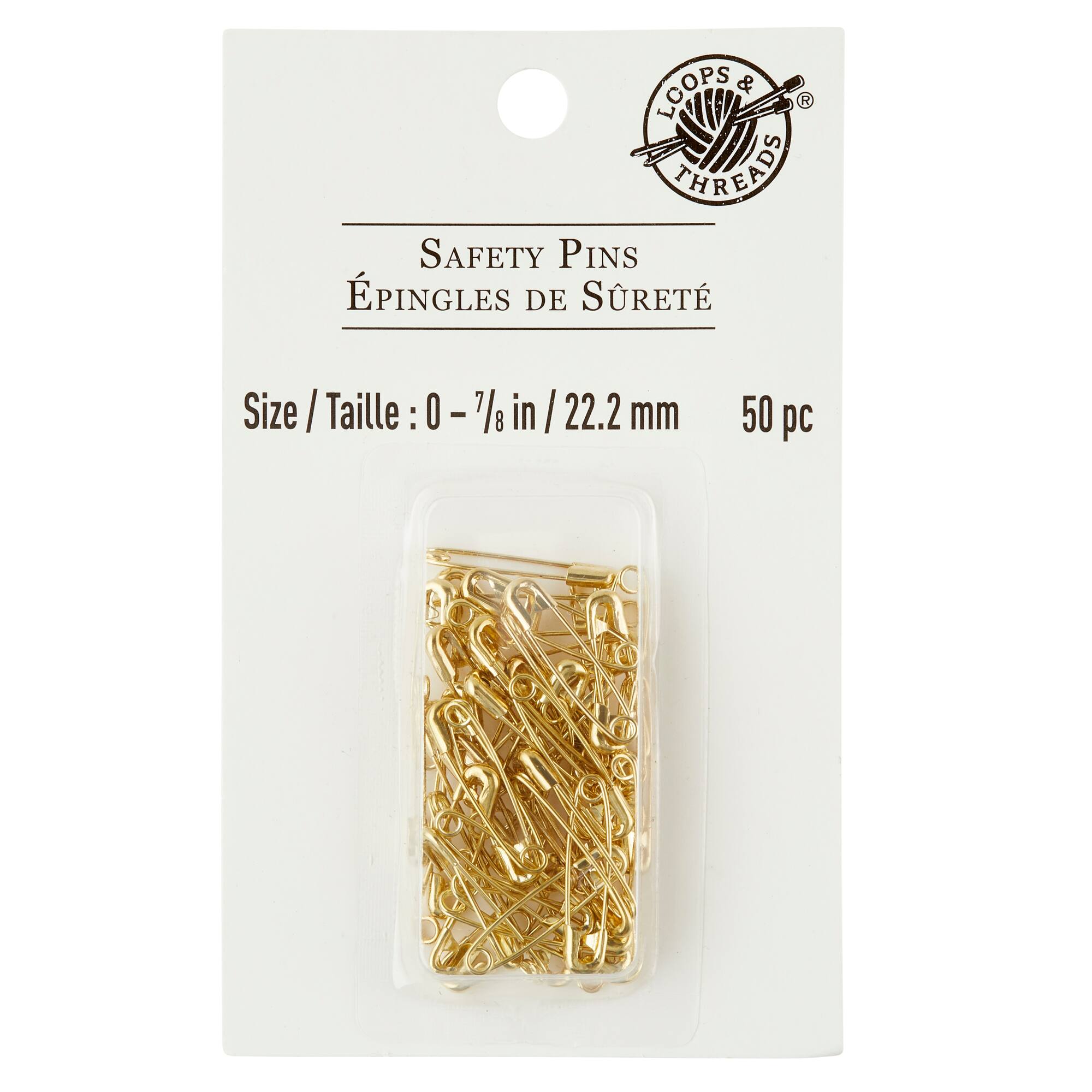12 Packs: 50 ct. (600 total) 7/8" Safety Pins by Loops & Threads™